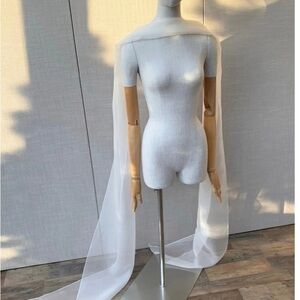 Silk Organza Ivory Bridal Scarf